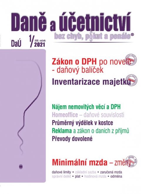 Macháček Ivan: DaÚ č. 1/2021 - Novela zákona o DPH – daňový balíček, Opožděné daňové přizn