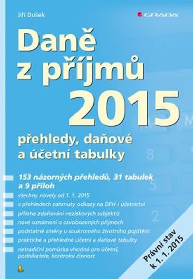Dušek Jiří: Daně z příjmů 2015 - přehledy, daňové a účetní tabulky