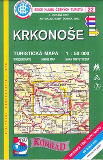 neuveden: Krkonoše - Turistická mapa - edice Klub českých turistů 22