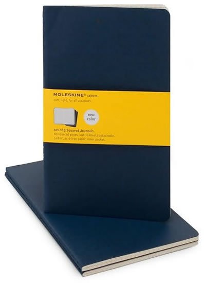neuveden: Moleskine Sešity 3 ks modré tmavě L, čtverečkované neuveden: Moleskine Sešity 3 ks modré tmavě L, čtverečkované