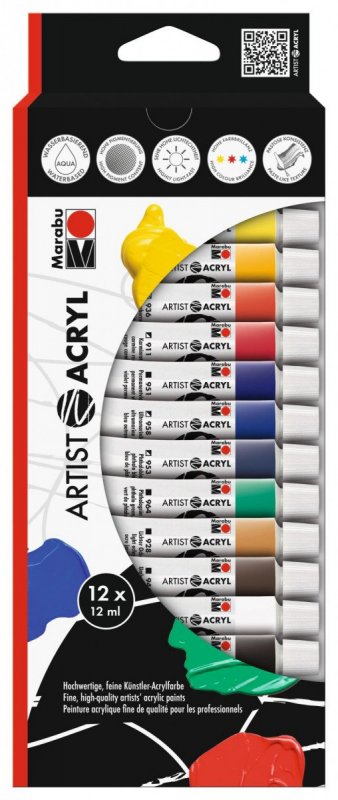 neuveden: Marabu Artist Acryl set - 12x12 ml