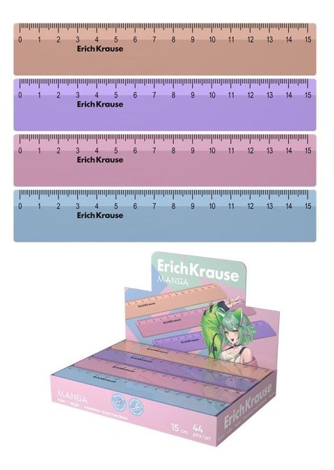 neuveden: Plastové pravítko ErichKrause Manga - 15 cm, mix motivů