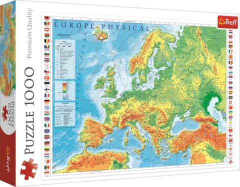 neuveden: Trefl Puzzle Mapa Evropy / 1000 dílků