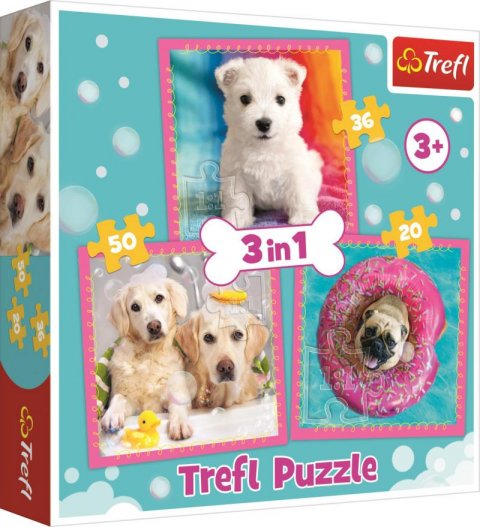 neuveden: Trefl Puzzle Štěňátka 3v1 (20,36,50 dílků)