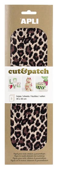 neuveden: APLI CutPatch papír 30 x 50 cm - Leopard 3 ks