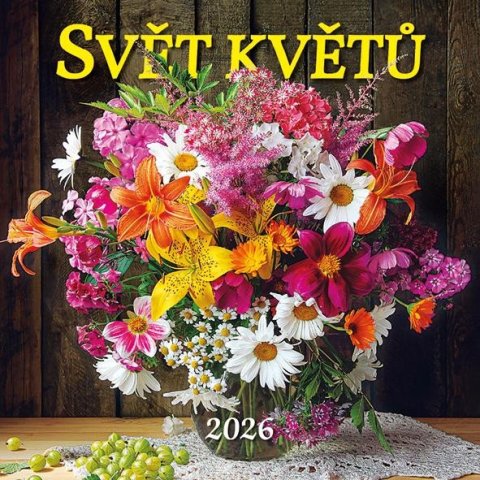 neuveden: Kalendář 2026 Svět květů, nástěnný, 33 x 33 cm