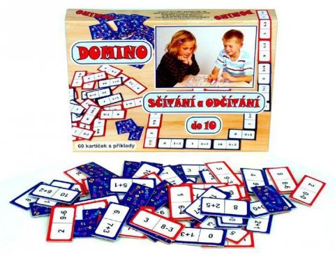 neuveden: Domino sčítání a odčítání do 10 - společenská hra 60 ks v krabici