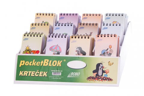 neuveden: Pocket blok KRTEK 55 x 85 mm, 1 kus mix motivů