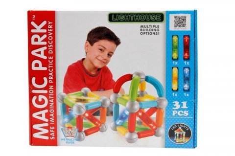 neuveden: Magnetická stavebnice - MAGIC PARK LED 31