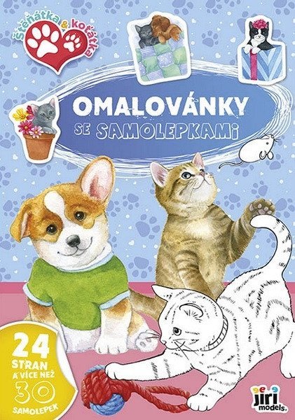 neuveden: Štěňátka a koťátka - Omalovánky A4 se samolepkami