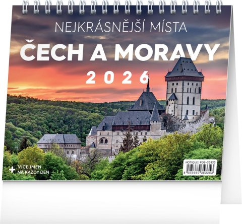 neuveden: Kalendář 2026 stolní: Nejkrásnější místa Čech a Moravy, 16,5 x 13 cm neuveden: Kalendář 2026 stolní: Nejkrásnější místa Čech a Moravy, 16,5 x 13 cm