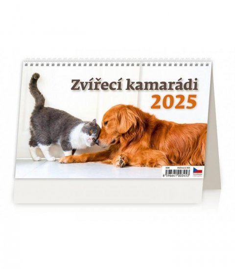 neuveden: Kalendář stolní 2025 - Zvířecí kamarádi 14denní