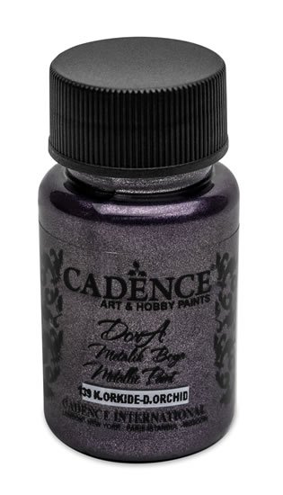 neuveden: Metalická akrylová barva Cadence Dora Metalic - tmavá orchidej / 50 ml