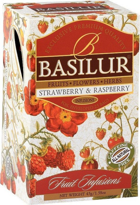 neuveden: BASILUR Fruit Strawberry  Raspberry přebal 25x1,8g