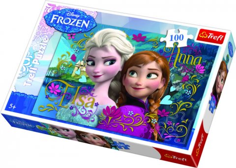 neuveden: Trefl Puzzle Frozen - Anna a Elsa / 100 dílků