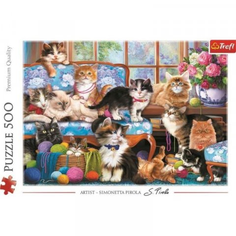 neuveden: Trefl Puzzle Kočičí rodinka 500 dílků