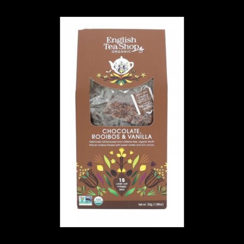 neuveden: English Tea Shop Čaj Čokoláda, rooibos, vanilka, 15 pyramidek