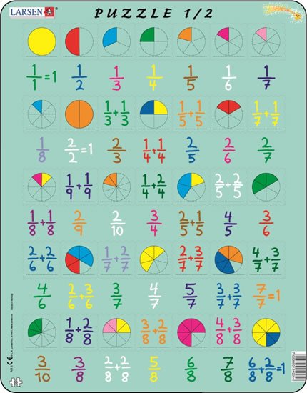 neuveden: Puzzle MAXI - Počítání - zlomky/35 dílků