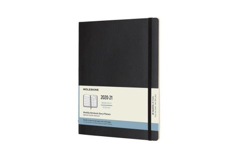 neuveden: Moleskine: Měsíční diář 2020-2021 měkký černý XL