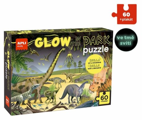 : Puzzle svítící ve tmě Dinosauři 60 dílků