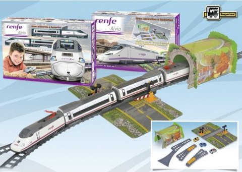 neuveden: Vysokorychlostní vlak Renfe Alvia S-130 s tunelem a přejezdem