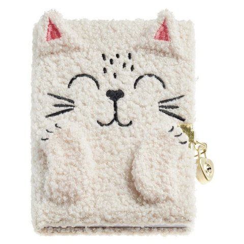 neuveden: Diář se zámkem Fluffy - Kočka, 80 listů, 80g, linkovaný