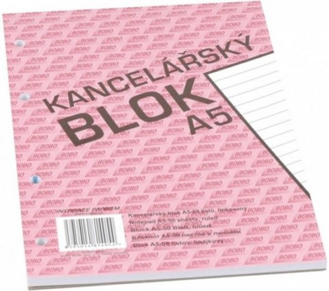 neuveden: Kancelářský blok A5, linka, 50 listů