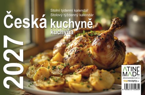 : Kalendář 2027 Česká kuchyně, stolní, týdenní, 14 x 21,4 cm