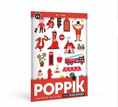 neuveden: Poppik Malý samolepkový plakát - Červená