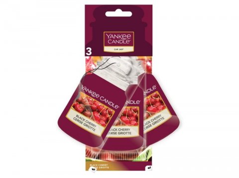 neuveden: YANKEE CANDLE Black Cherry vůně do auta visačka papírová 3ks