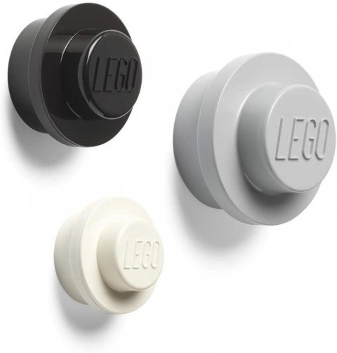 neuveden: Věšák na zeď LEGO - bílý, černý, šedý 3 ks neuveden: Věšák na zeď LEGO - bílý, černý, šedý 3 ks