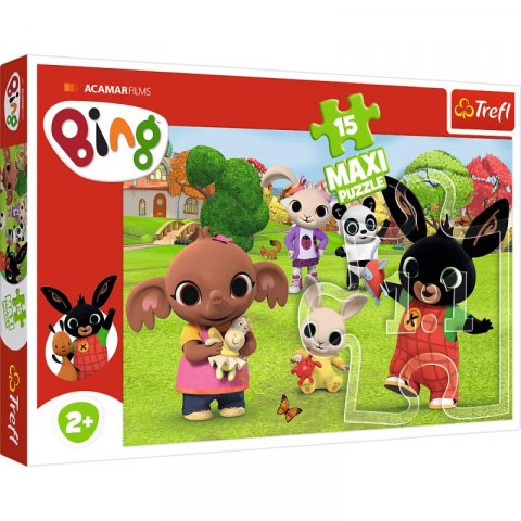 neuveden: Trefl Puzzle Bing s přáteli / 15 dílků MAXI