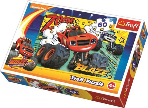 neuveden: Trefl Puzzle Plamínek a čtyřkoláci / 60 dílků