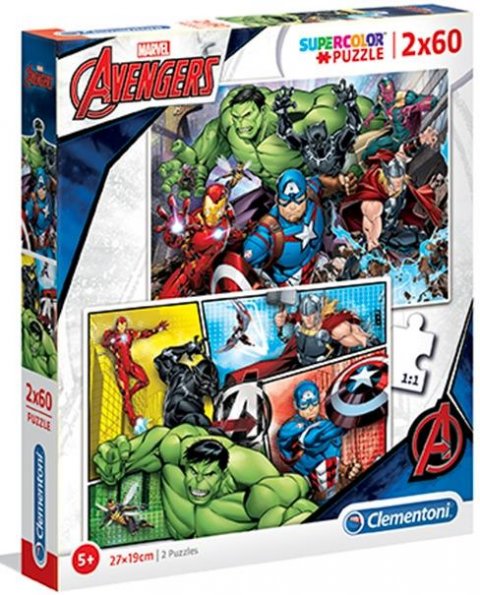 neuveden: Puzzle Supercolor Avengers 2x60 dílků