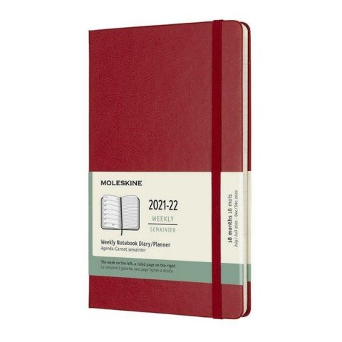 neuveden: Moleskine Zápisník plánovací 2021-2022 červený L, tvrdý