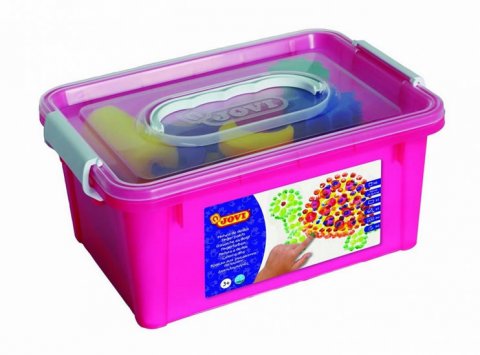 neuveden: JOVI prstové barvy BOX (6x125ml, 4 šablony, 4 tlačítka na barvy, 1 pěnový v
