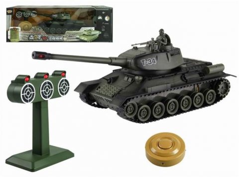 neuveden: RC T34 tank vs terč 1:24 neuveden: RC T34 tank vs terč 1:24