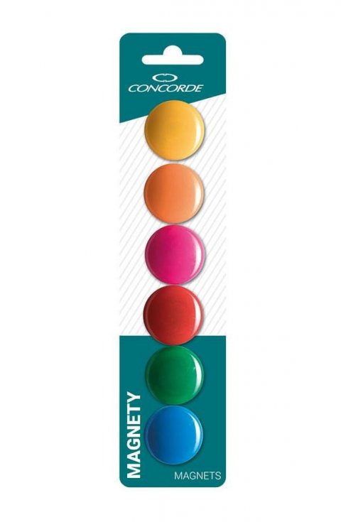 neuveden: Concorde Magnety barevné 30 mm, 6 ks