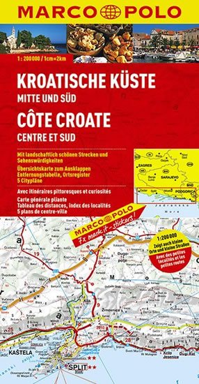 neuveden: Chorvatské pobřeží střed jih-mapa