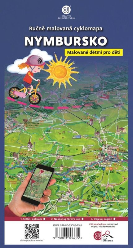 neuveden: Nymbursko dětem - Ručně malovaná cyklomapa