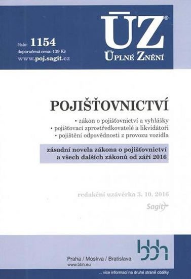 neuveden: ÚZ 1154 Pojišťovnictví, pojištění odpovědnosti z provozu vozidla