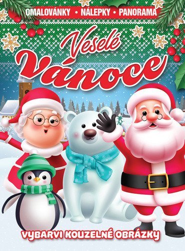 neuveden: Veselé Vánoce - Omalovánky, nálepky, panorama