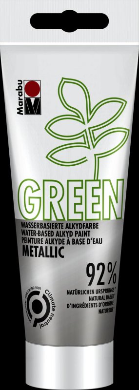 neuveden: Marabu Green Alkydová barva - stříbrná 100 ml