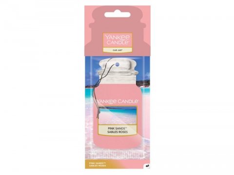 neuveden: YANKEE CANDLE Pink Sands vůně do auta visačka papírová
