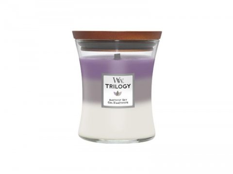 neuveden: WoodWick Amethyst Sky svíčka váza Trilogy 275g