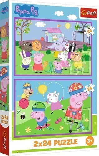 neuveden: Puzzle Prasátko Peppa: Peppa na hřišti 2x24 dílků