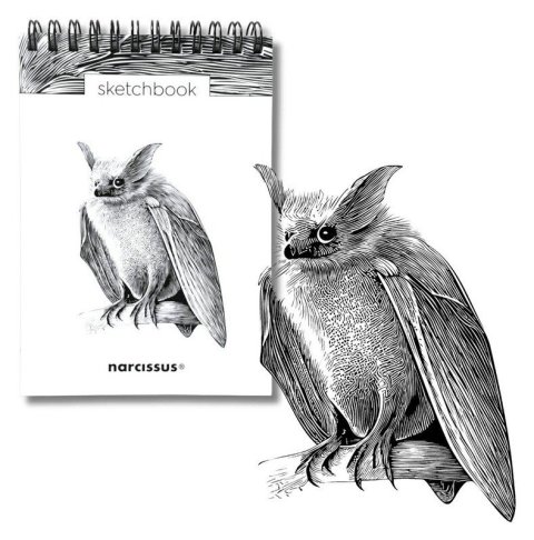 -: Skicovací spirálový notes A6 - Netopýr