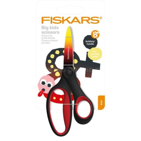 neuveden: Fiskars Velké dětské nůžky 15 cm, červeno černá