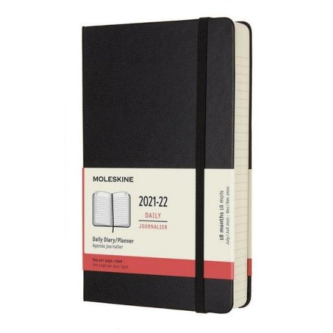 neuveden: Moleskine Diář 2021-2022 černý L, denní, tvrdý