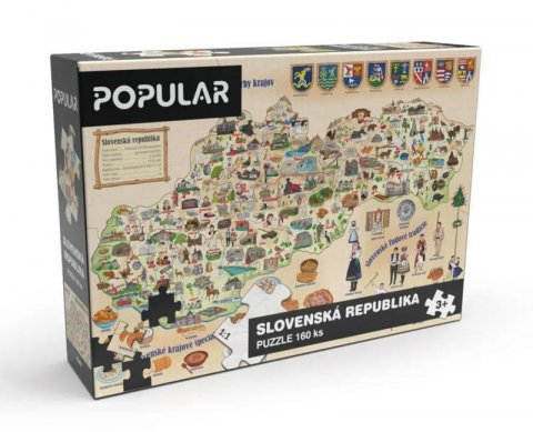 neuveden: Puzzle - Mapa Slovenska, 160 ks